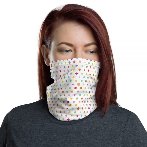 Colourful Dots Custom Print Neck gaiter/ Face Mask - Image 3