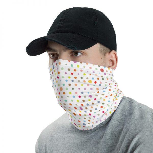 Colourful Dots Custom Print Neck gaiter/ Face Mask - Image 4
