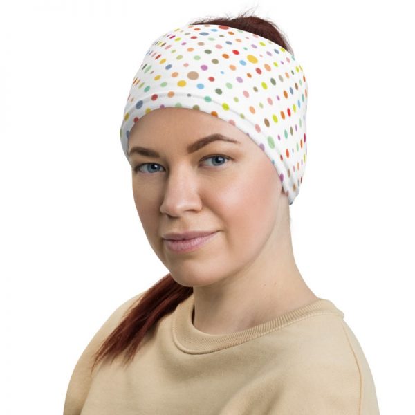 Colourful Dots Custom Print Neck gaiter/ Face Mask - Image 5