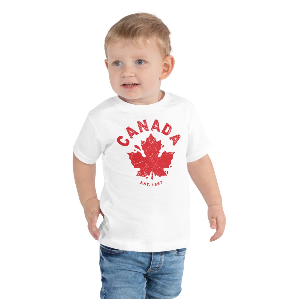 Custom Handmade Unisex Canada Day Toddler Tshirt 3T, Red Canada Day Double-Sided Toddler T-shirt 