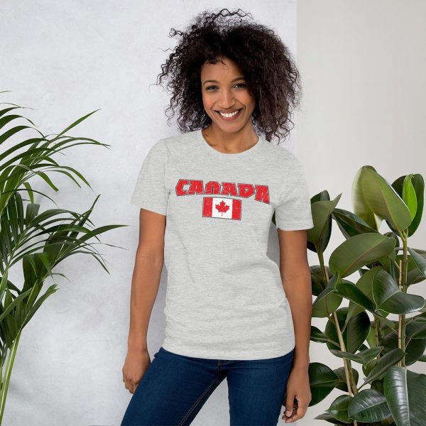 canada with flag grey tshirt