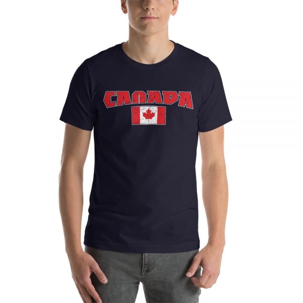 canada with flag navy tshirt