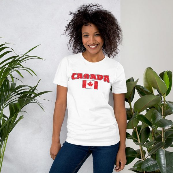 canada with flag white tshirt