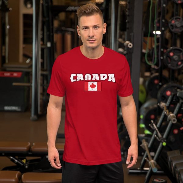 canada with flag red tshirt