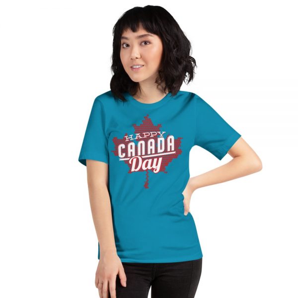 happy Canada day blue t-shirt for men and women