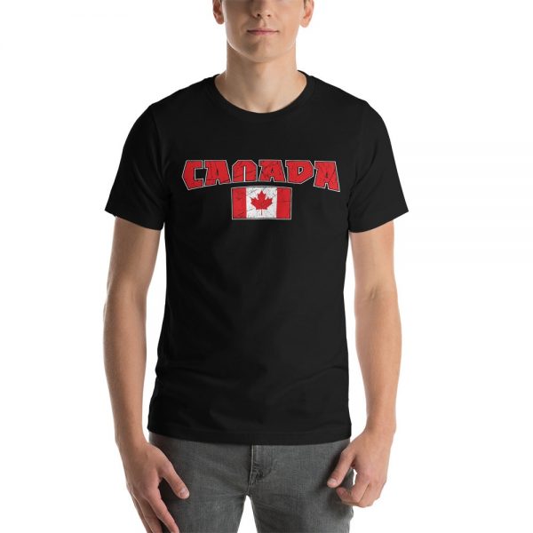 canada with flag black tshirt