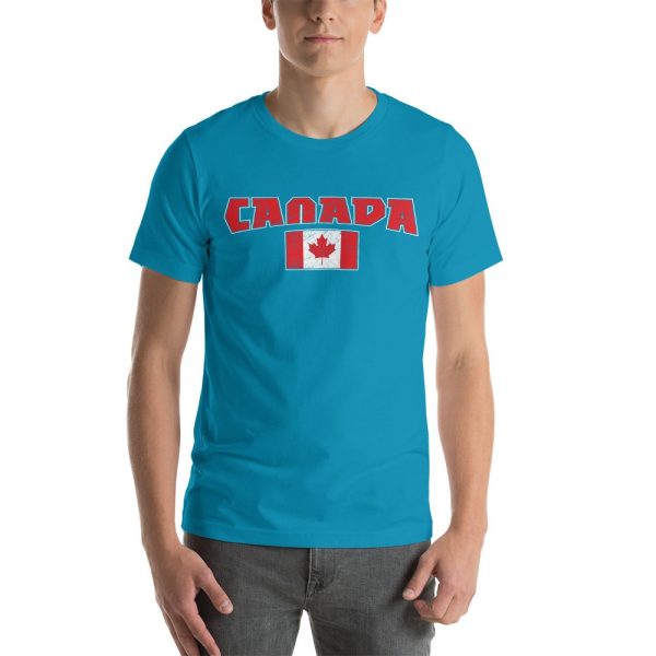 canada with flag blue tshirt