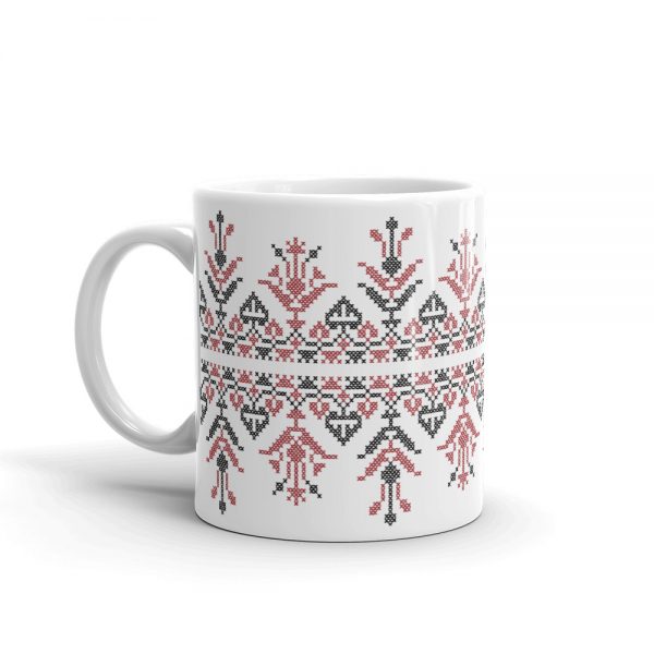 black-red embroidery design 5 mug