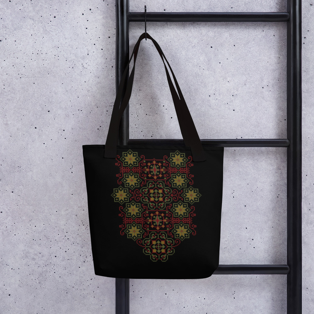 Palestinian Traditional Tatreez Embroidery #13 Tote Bag -col