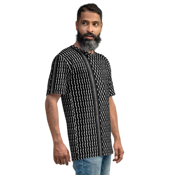 Palestine Kufiya pattern customized men's black t-shirt