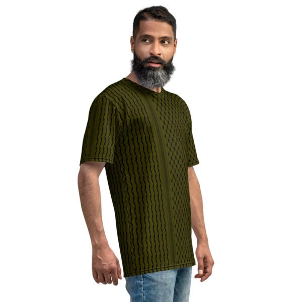 Palestine Kufiya pattern customized men's olive green t-shirt