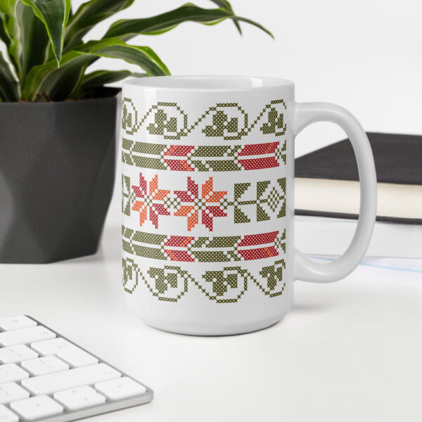 palestinian tatreez embroidery customized coffee mug