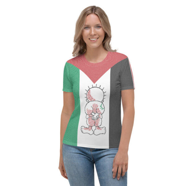 Palestinian flag customized women's t-shirt